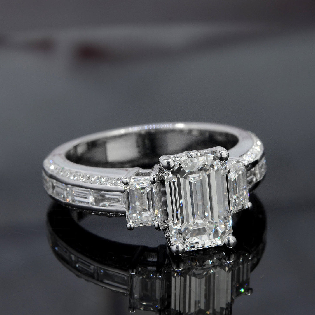 Emerald Cut & Baguette Engagement Ring
