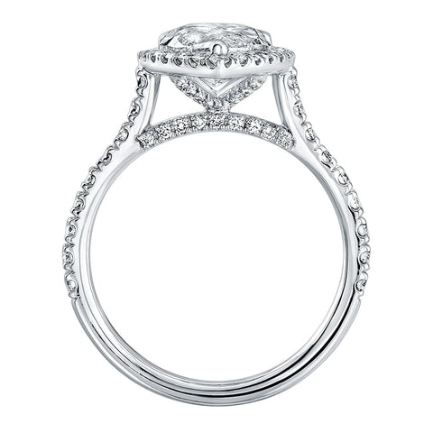 Pear Halo Engagement Ring Profile