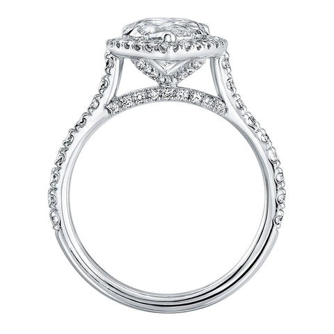 Pear Shaped Halo Engagement Ring Side Profile