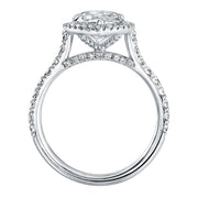 Cathedral Pear Cut Halo Engagement Ring  Profile View
