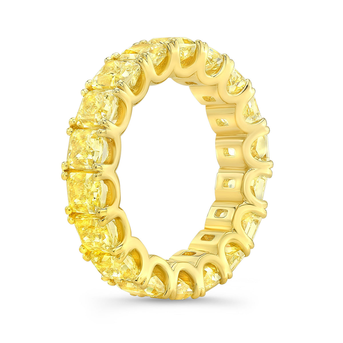 Yellow radiant eternity band side profile