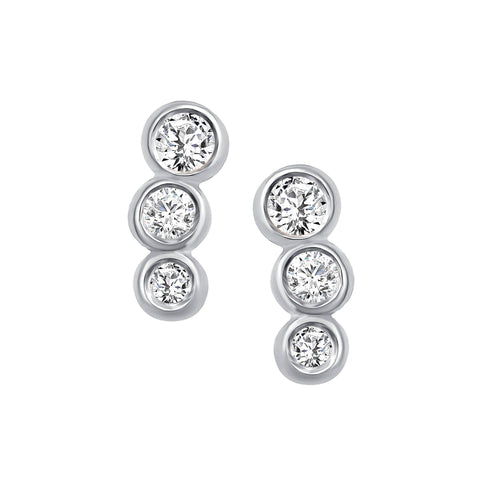 Petite Bezel Diamond Earrings