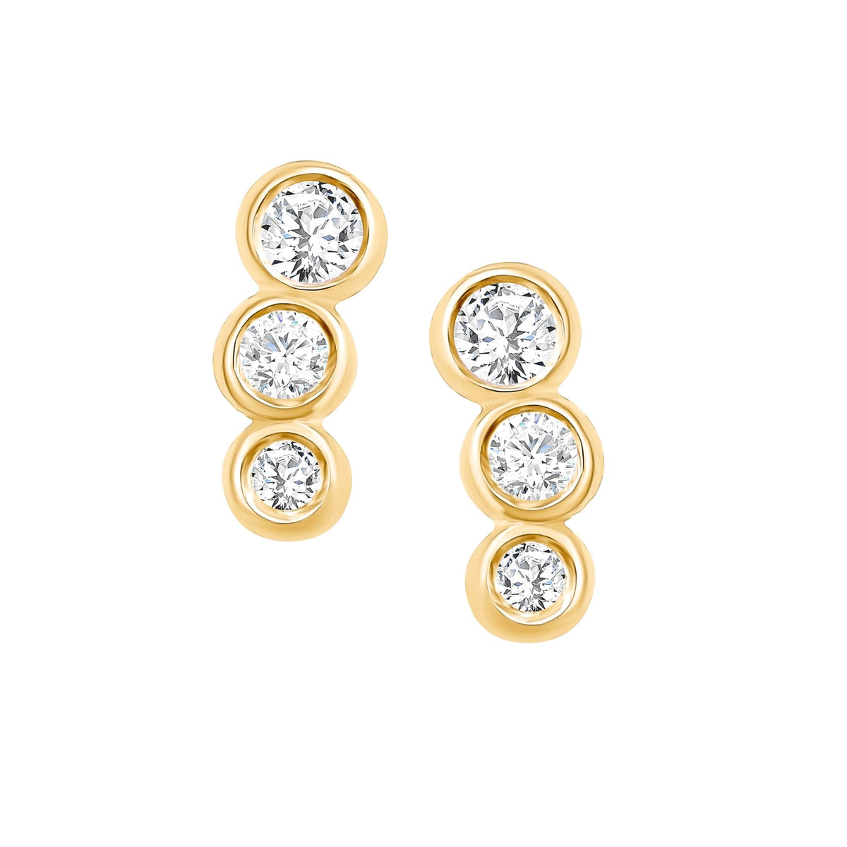 Petite bezel diamond earrings