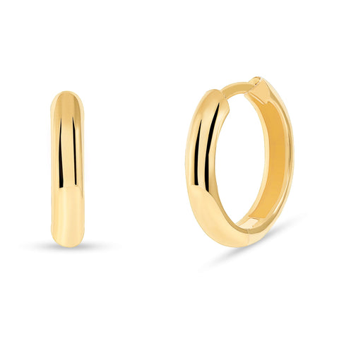 Huggies Hoop Earrings 14K Solid Gold