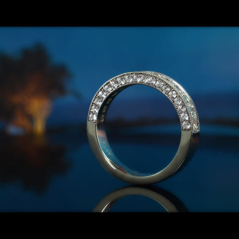 1.50 Ct Half Eternity Princess Cut Diamond Ring