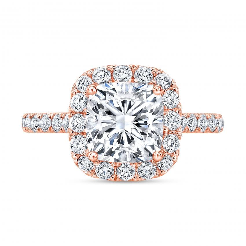 3.75 Ct. Cushion Halo Engagement Ring H Color VS2 GIA Certified