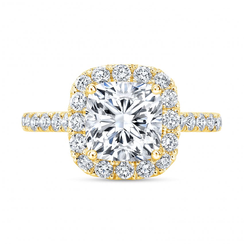 3.75 Ct. Cushion Halo Engagement Ring J Color VS2 GIA Certified