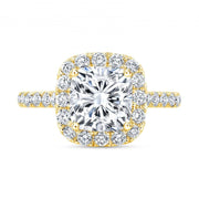 3.75 Ct. Cushion Halo Engagement Ring H Color VS2 GIA Certified