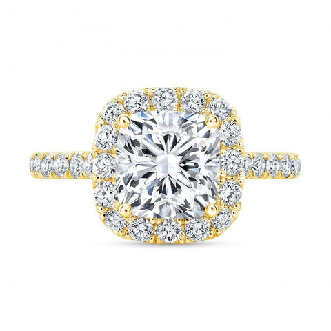 3.75 Ct. Cushion Halo Engagement Ring H Color VS2 GIA Certified
