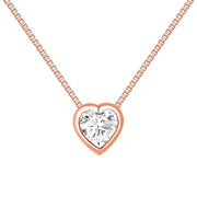 Diamond Heart Necklace Rose Gold