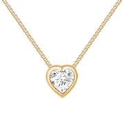 Diamond Heart Necklace Yellow Gold