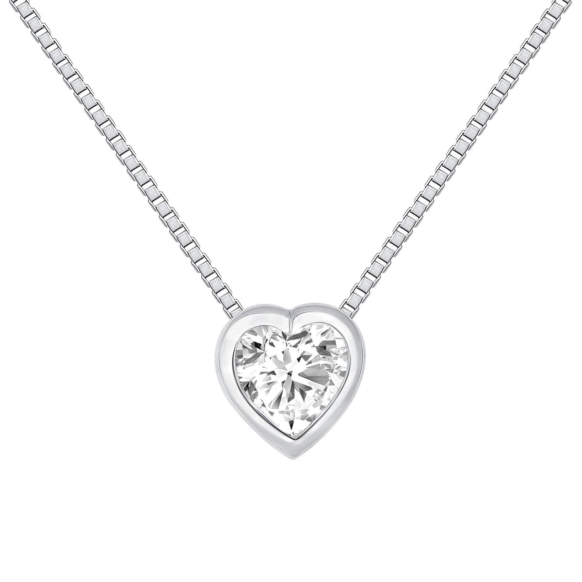 Diamond heart necklace white gold