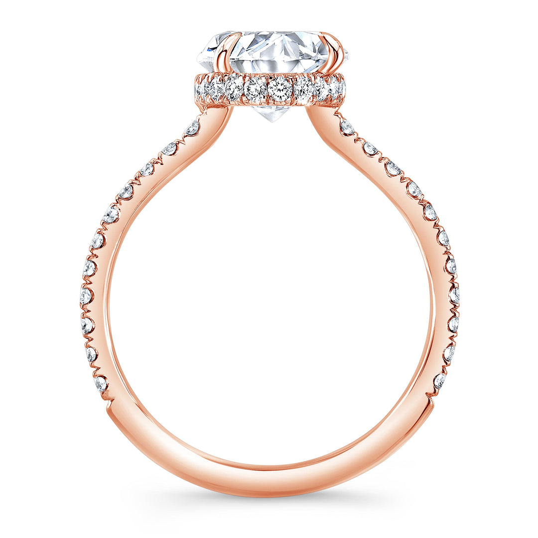 2.10 Ct Hidden Halo Oval Engagement Ring G Color VS2 GIA Certified