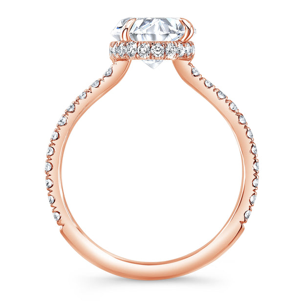 Oval Engagement Ring Rose Gold side view