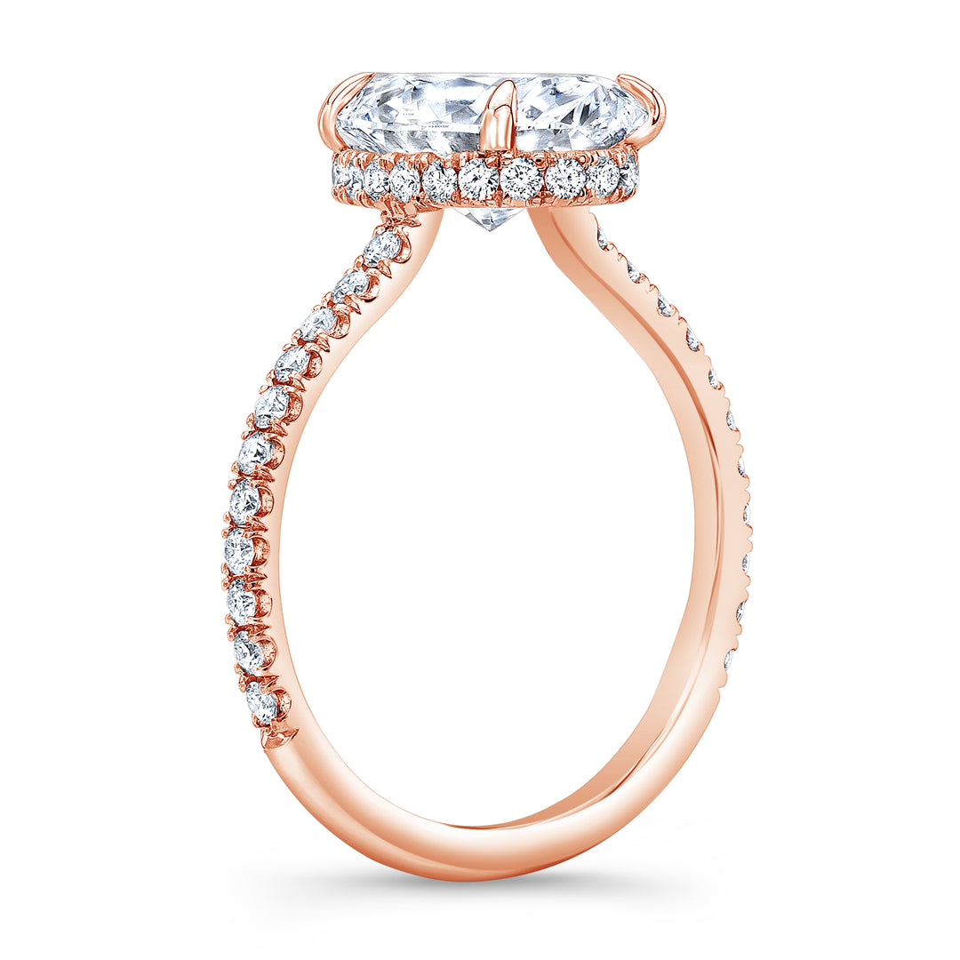 2.10 Ct Hidden Halo Oval Engagement Ring G Color VS2 GIA Certified