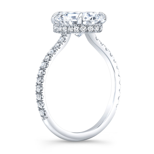 Oval Engagement Ring side view