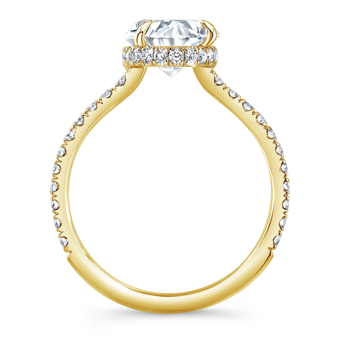 2.10 Ct Hidden Halo Oval Engagement Ring G Color VS2 GIA Certified