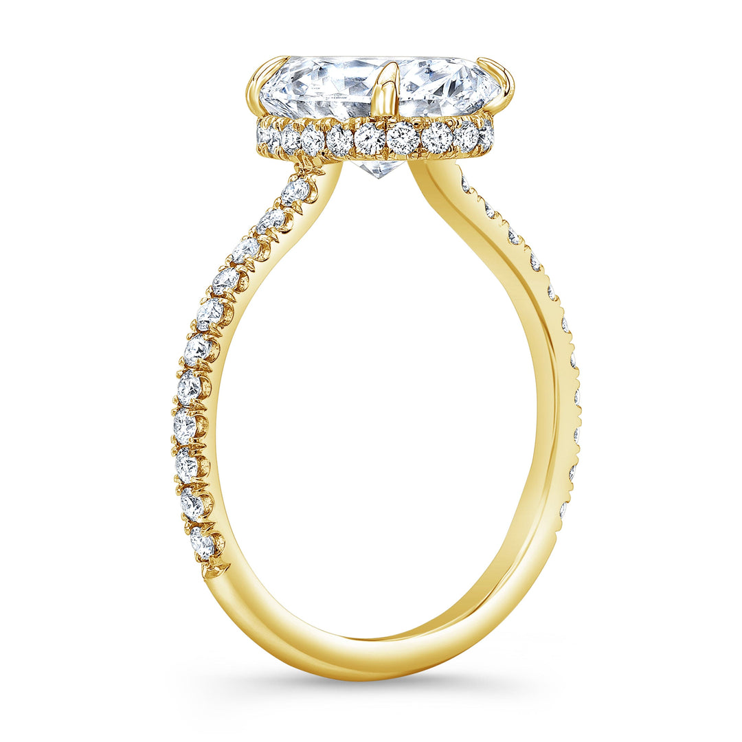 2.10 Ct Hidden Halo Oval Engagement Ring G Color VS2 GIA Certified