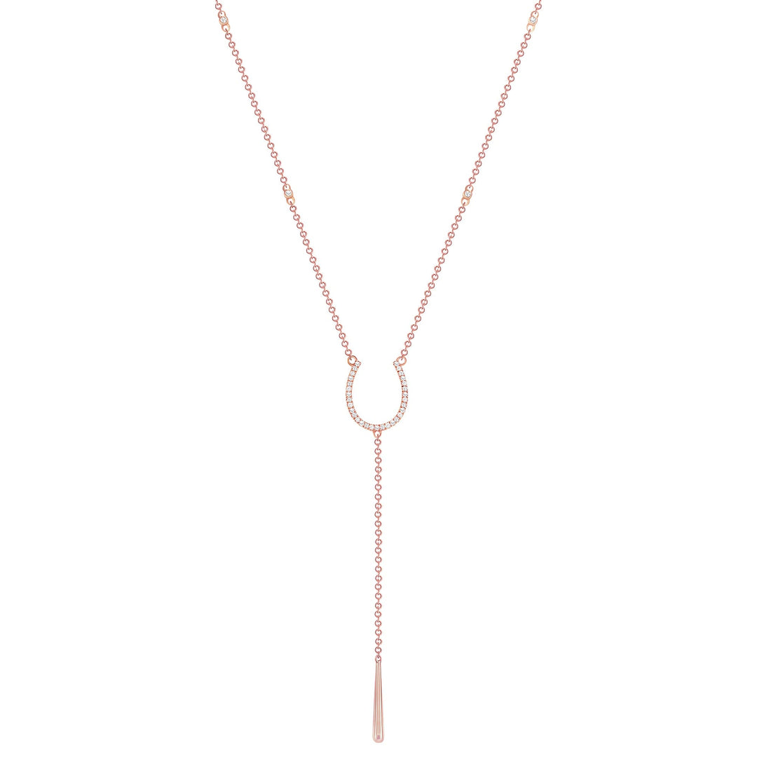 Horseshoe Bezel Diamond Chain Necklace