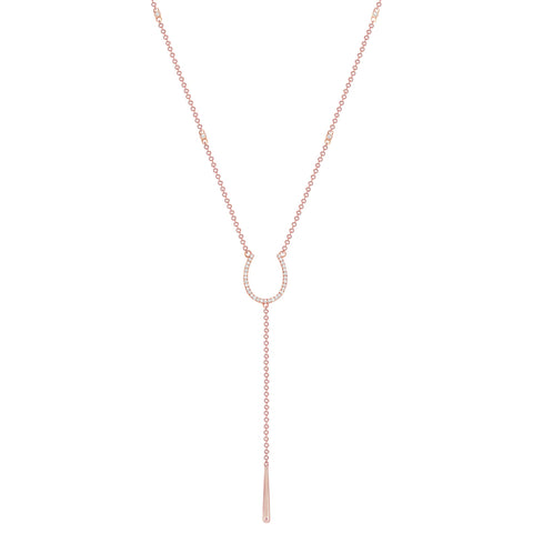 Horseshoe Bezel Diamond Chain Necklace