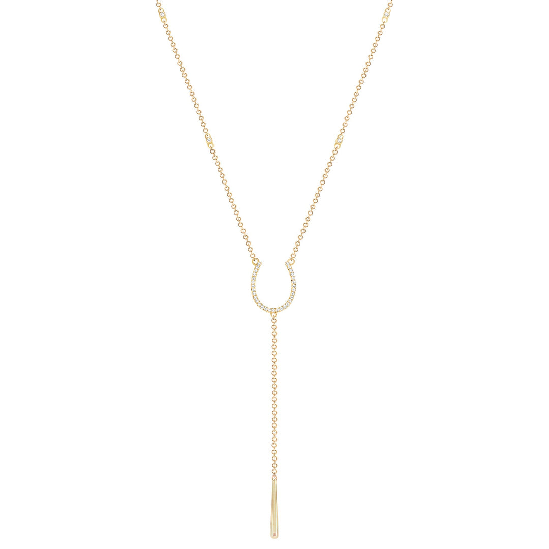 Horseshoe Bezel Diamond Chain Necklace