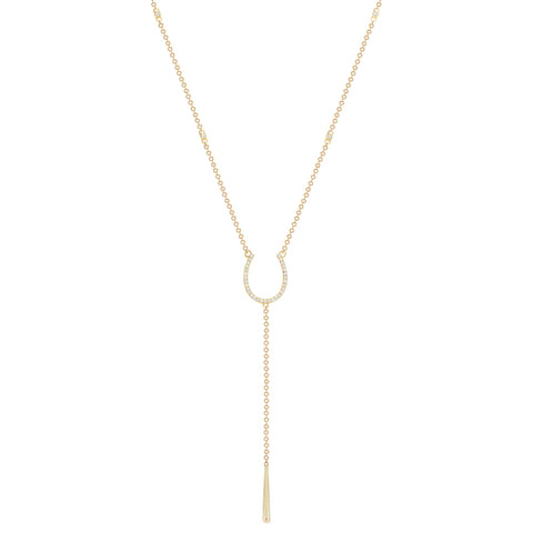 Horseshoe Bezel Diamond Chain Necklace