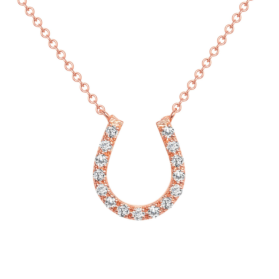 Horse Shoe Diamond Pendant Necklace