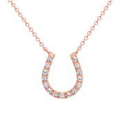 Horse Shoe Diamond Pendant Necklace