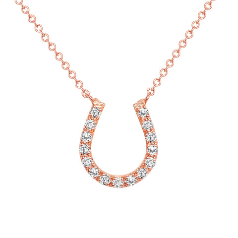 Horse Shoe Diamond Pendant Necklace