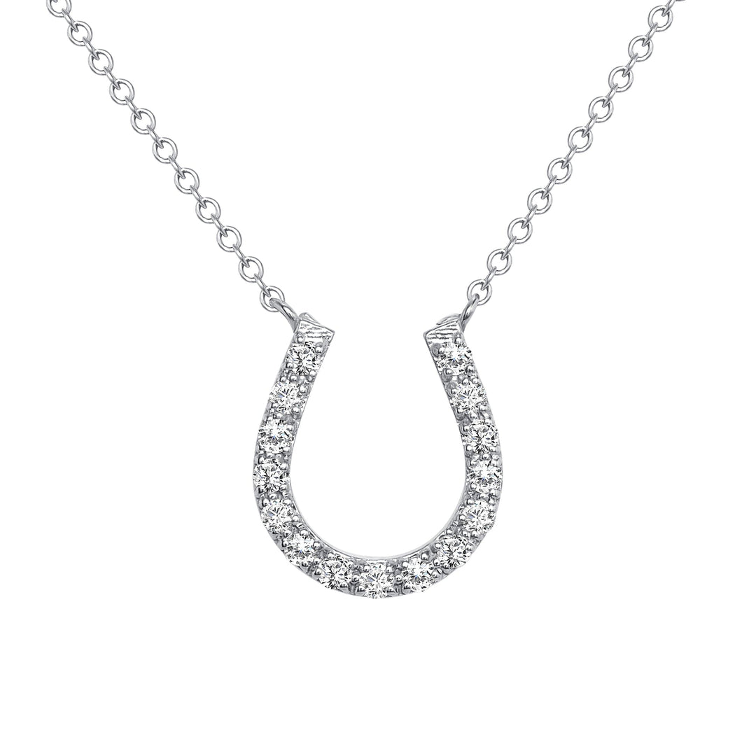 Horse Shoe Diamond Pendant Necklace