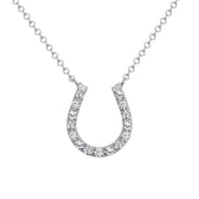 Horse Shoe Diamond Pendant Necklace