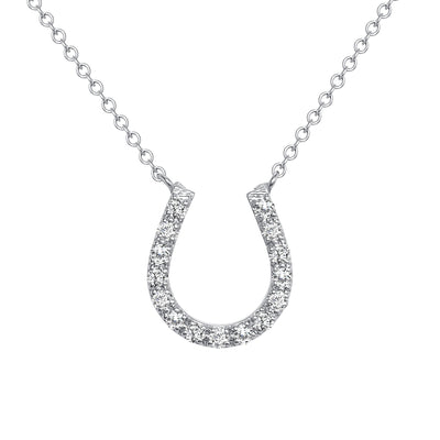 Horse Shoe Diamond Pendant Necklace