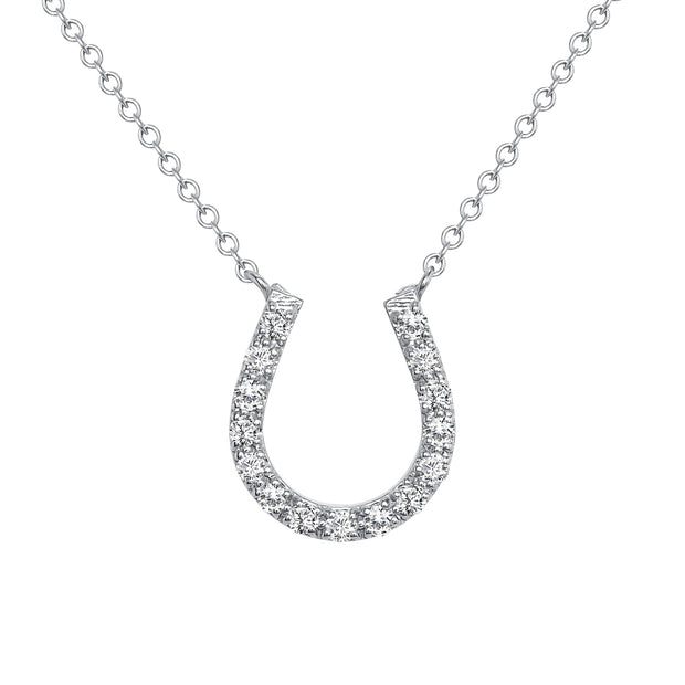 Horse Shoe Diamond Pendant Necklace