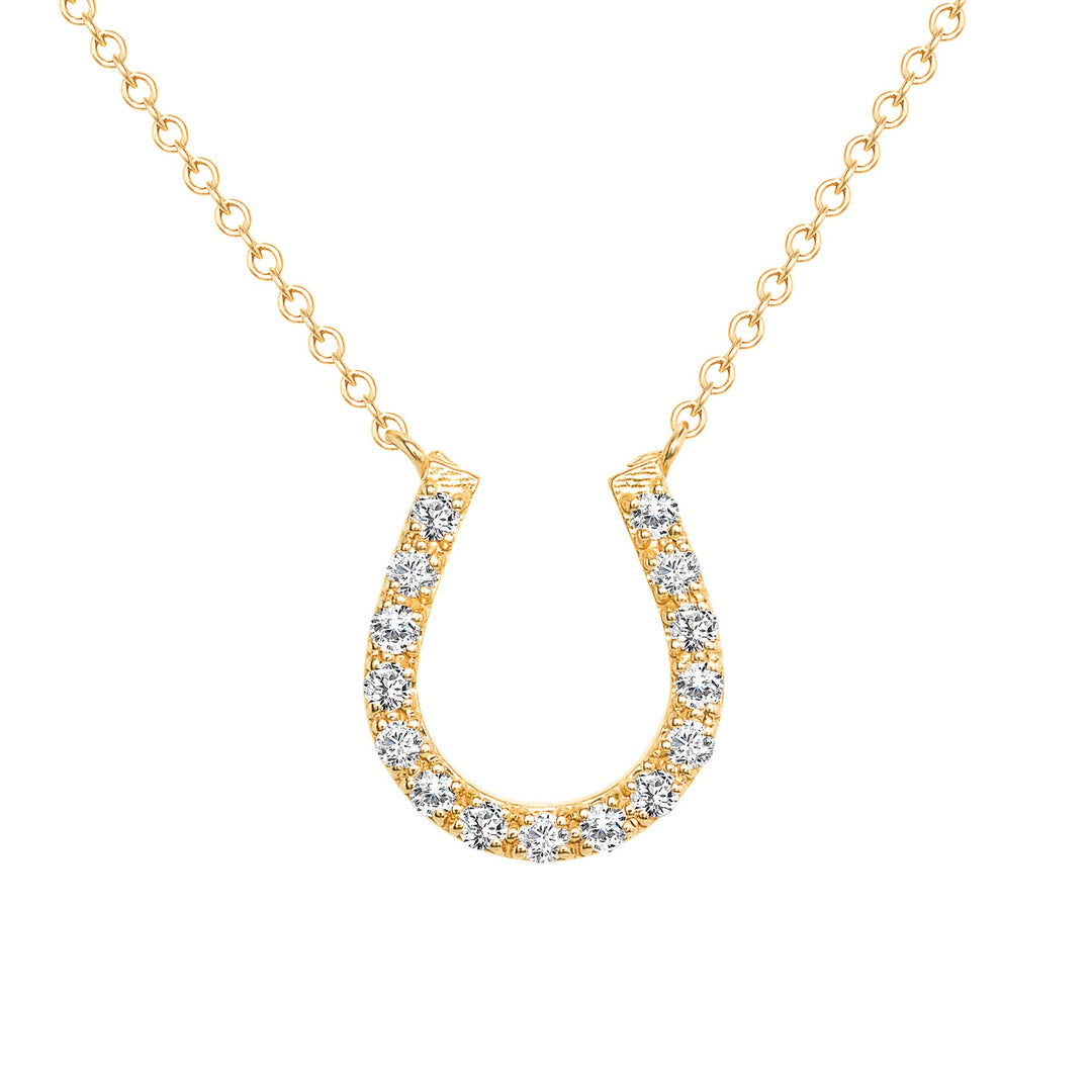 Horse Shoe Diamond Pendant Necklace