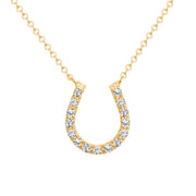 Horse Shoe Diamond Pendant Necklace