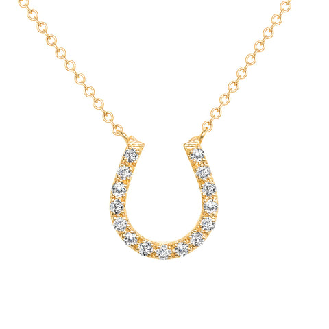 Horse Shoe Diamond Pendant Necklace