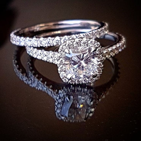 1.62 Ct. Cushion Cut Halo Engagement Ring H Color VVS2 GIA Certified