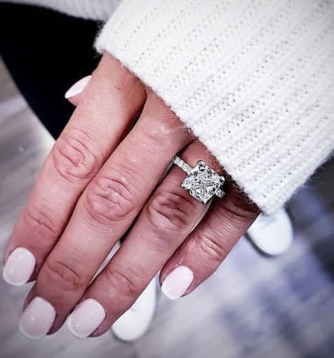 3.25 Ct. Cushion Cut Solitaire Ring with Accents J Color VS2 GIA Certified