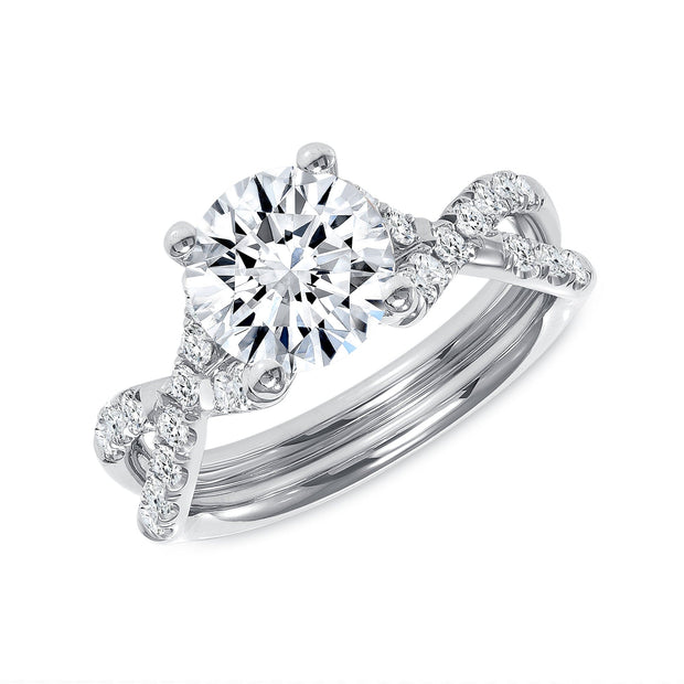 Twisted Engagement Ring White Gold