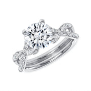 1.90 Ct. Round Cut Twisted Engagement Ring H Color VS2 GIA Certified