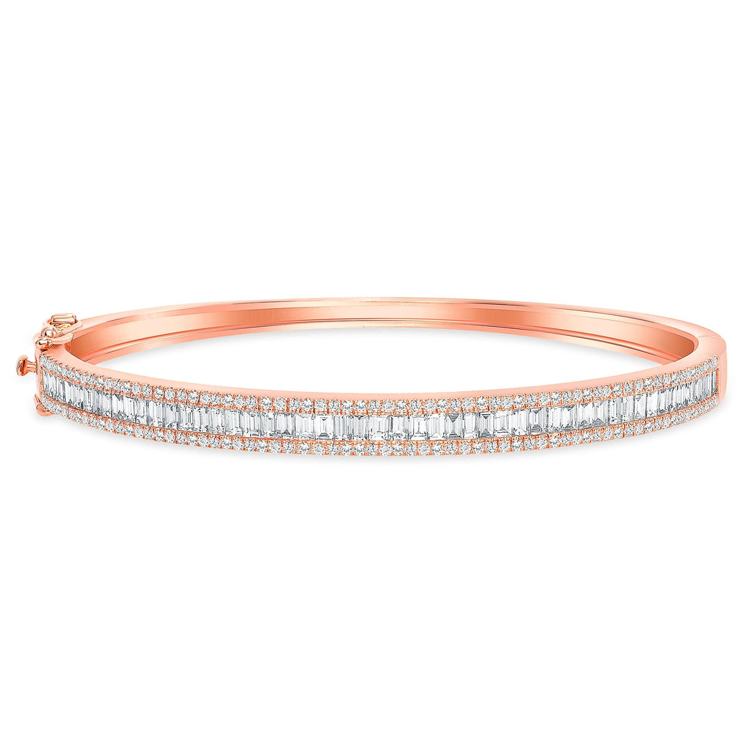 Baguette & Round Diamond Bangle