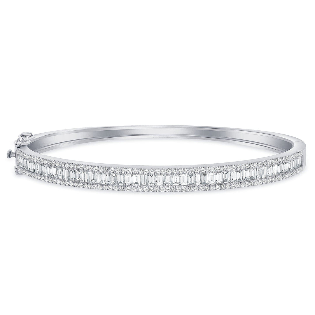 Baguette & Round Diamond Bangle