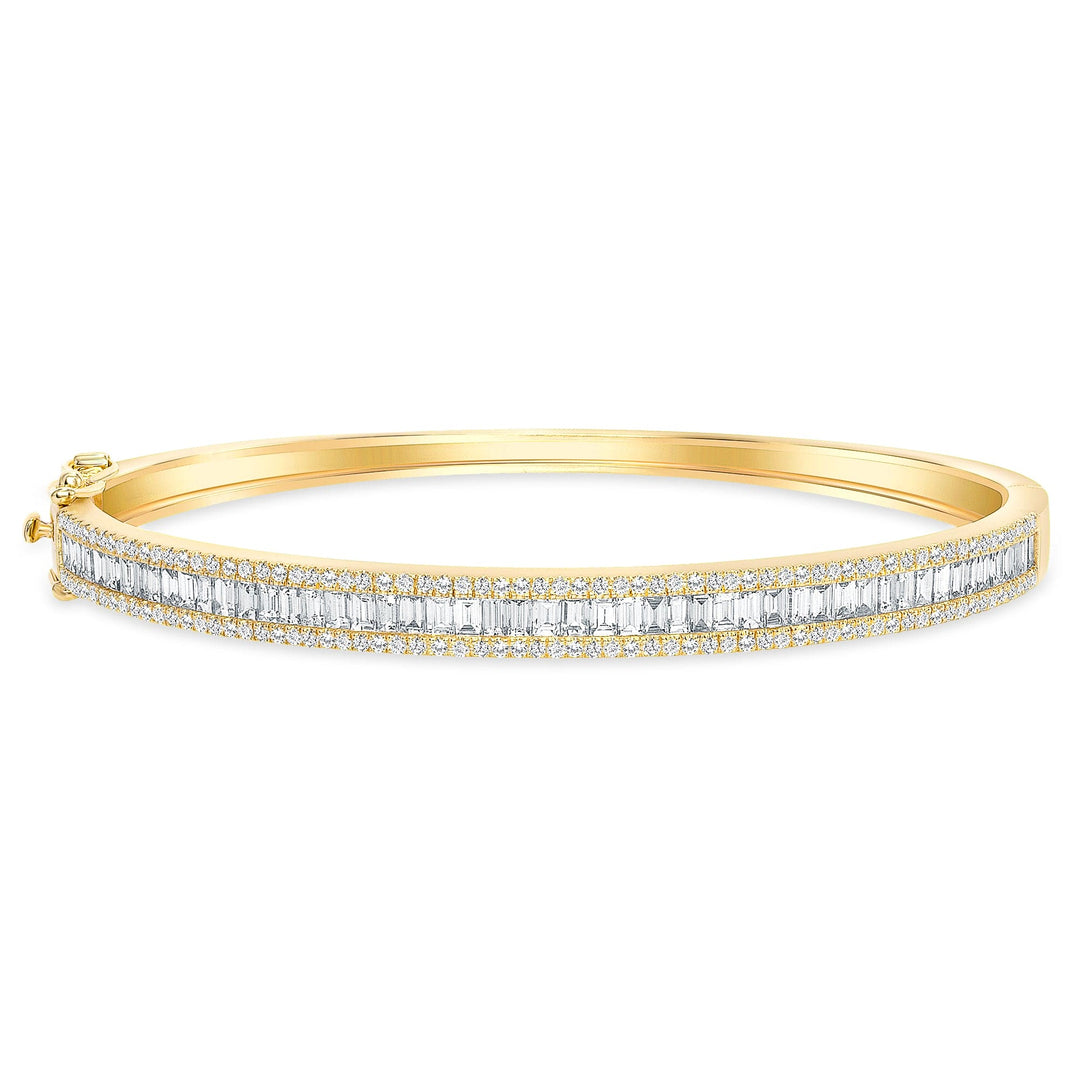 Baguette & Round Diamond Bangle