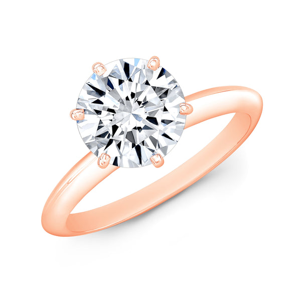 Knife Edge Solitaire Ring rose top view