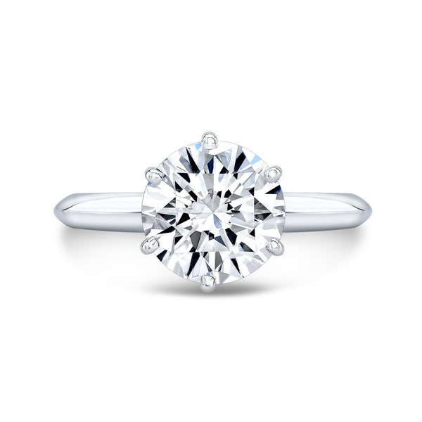 Knife Edge Solitaire Ring white top view