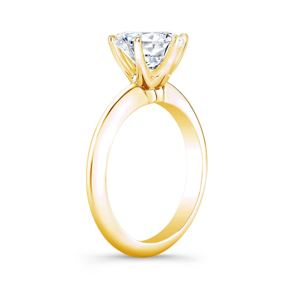 Knife Edge Solitaire Ring yellow side view
