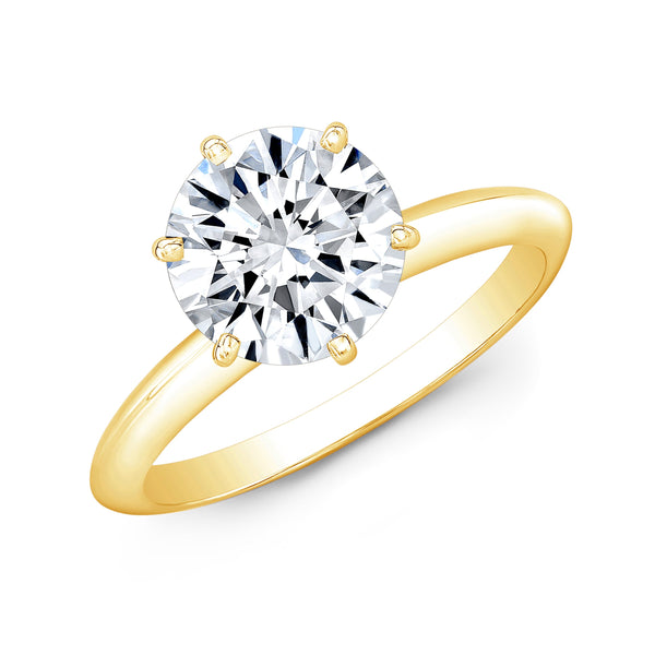 Knife Edge Solitaire Ring yellow top view