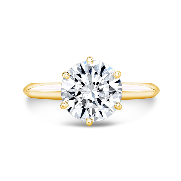 Knife Edge Solitaire Ring yellow top view2 white bg