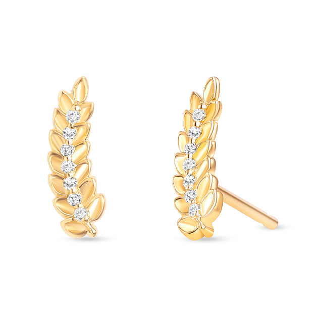 Leaf Diamond Earrings