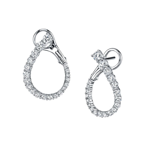 Diamond Oval Hoop Earrings